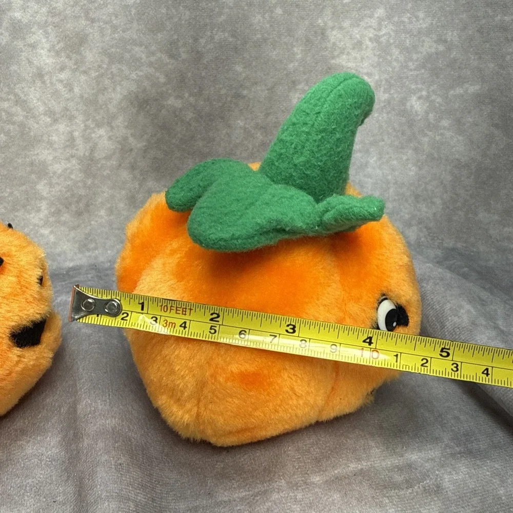 Vintage 80's Cuddle Wit Pumpkin Jack O Lantern Halloween Plush Lot Of 2 Decor 6